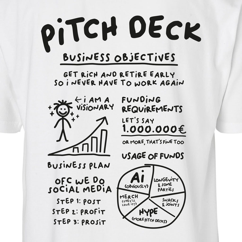 PITCH DECK Oversize T-Shirt – White (Unisex)
