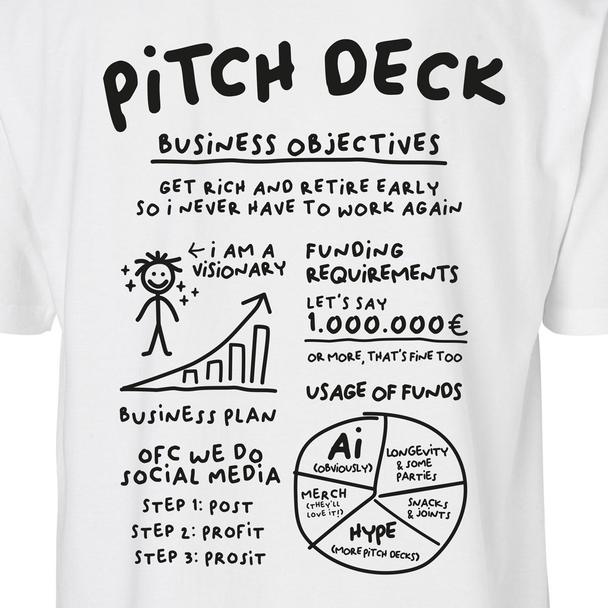 PITCH DECK Oversize T-Shirt – White (Unisex)
