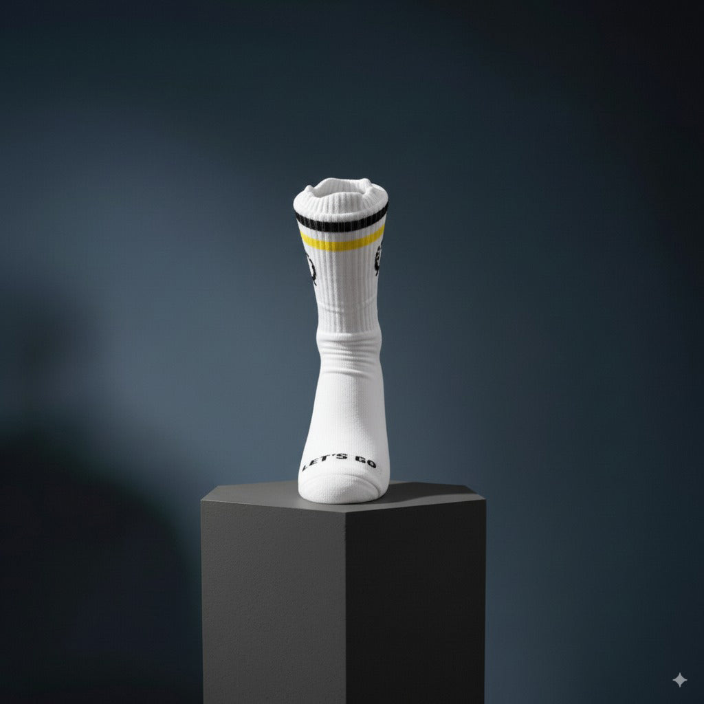 LET'S GO Tennis Socks - White (One size)