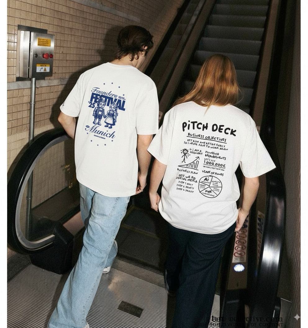PITCH DECK Oversize T-Shirt – White (Unisex)